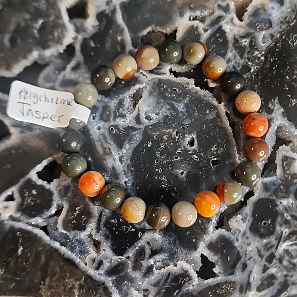 8mm Polychrome Jasper Stretchy Bracelet